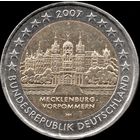 Германия 2 евро 2007 г. (F) "Мекленбург-Передняя Померания" КМ#260 (6-29)