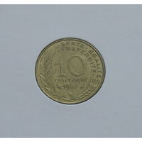 Франция 10 сантимов 1987 в холдере
