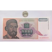 Werty71 Югославия 1000 динаров 1994 UNC банкнота