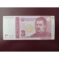 Таджикистан 3 сомони 2010 UNC