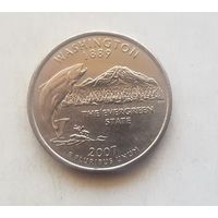 25 центов США 2007 г. штат Вашингтон Р