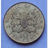 Кения 10 центов 1994 г. Редкая