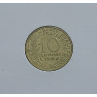 Франция 10 сантимов 1986 в холдере