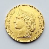 20 франков Швейцария 1895г. Старый портрет. Редкая