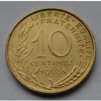 Франция 10 сантимов, 1968 г.