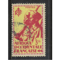 Fr Колонии Французская Западная Африка 1945 Колониальные солдаты Стандарт #16
