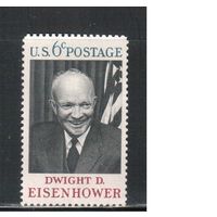 США-1969, (Мих.994) , * (без клея), Личности, Президент Эйзенхауэр (одиночка)