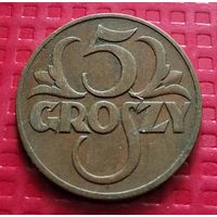 Польша 5 грошей 1938 г. #41334