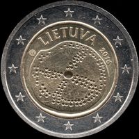 Литва 2 евро 2016 г. "Балтийская культура" КМ#221 (17-39)