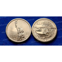 1 доллар США 2024г Иллинойс-Стальной плуг - 22 монета серии Американские инновации UNC