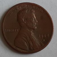 США 1 цент, 1984 Lincoln Cent Отметка монетного двора: "D" - Денвер (7-1-39)