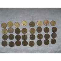 Полная погодовка монет  номиналом 1 копейка 1961-1991 годов 32 штуки