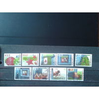 Нидерланды 2001 Новогодние марки 9 штук