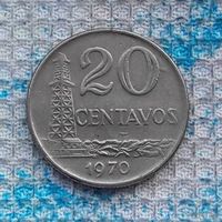 Бразилия 20 центово (центов) 1970 года.