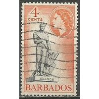 Барбадос. Королева Елизавета II. Памятник адмиралу Нельсону. 1953г. Mi#206.
