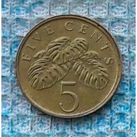 Сингапур 5 цент 1986 года, UNС. Герб Сингапура.
