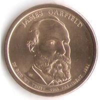 1 доллар США 2011 год 20-й Президент Джеймс Гарфилд _состояние аUNC