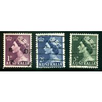 Австралия 1953 Mi# 234-236 Королева Елизавета II. Гашеная (AU02)