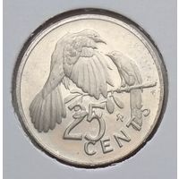 Британские Виргинские острова 25 центов 1973 г. В холдере