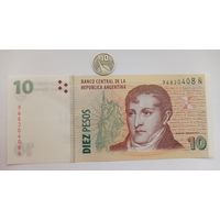 Werty71 Аргентина 10 песо 2003 UNC банкнота