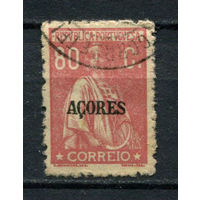 Португальские колонии - Азорские острова - 1918/1922 - Надпечатка ACORES на марках Португалии. Жница 80С - [Mi.187x C] - 1 марка. Гашеная.  (Лот 66AQ)