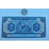 Werty71 Гаити 2 гурда 1990 UNC Банкнота
