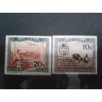 Индонезия 1949 Авиапочта, надпечатка Свободная Джакарта