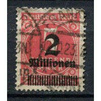 Рейх (Веймарская республика) - 1923 - Надпечатка нового номинала 2 Mio на 5000 M - [Mi.312A] - 1 марка. Гашеная.  (Лот 59BH)