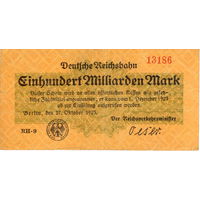 Германия, 100 миллиардов марок, 1923 г. Редкие!