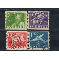 Швеция 1936 300 летие шведской почты Граф Аксель Оксеншерна Доставка почты Почтальоны Юнкерс F 52 #227-9