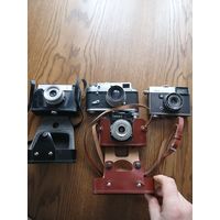 Фотоаппараты пленочные из СССР. Zorki4, чайка2м, смена2 и смена8м
