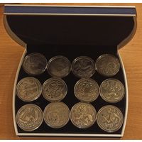 Знаки зодиака 20 рублей 2015 Ag Футляр для 12 монет с капсулами 45.00 mm