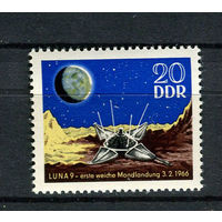 ГДР - 1966 - Космос - (пожелтевший клей) - [Mi. 1168] - полная серия - 1 марка. MNH.