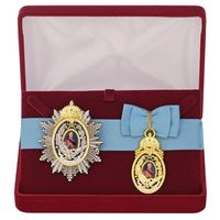Комплект Знак и звезда ордена Милоша Великого - Сербия в подарочном футляре