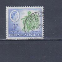 [1973] Британские колонии. Родезия и Ньясаленд 1959. Елизавета II.Уборка табака. Гашеная марка.