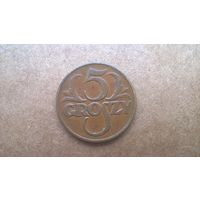 Польша 5 грошей, 1938г. (D-62)