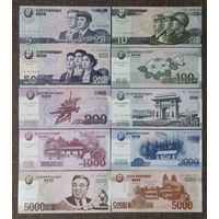 Набор банкнот КНДР 2002 (2008) - 10 шт - 100 лет Ким Ир Сену - UNC