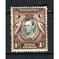 Британские колонии - Кения, Уганда, Таганьика - 1938/1954 - Король Георг VI и серый венценосный журавль 1С - [Mi.52aC] - 1 марка. MH.  (Лот 21Dd)