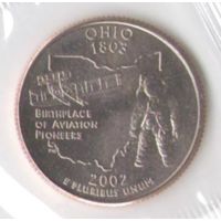 25 центов 2002 г. Огайо серия Штаты и Территории Двор Р (заводская упаковка) _UNC
