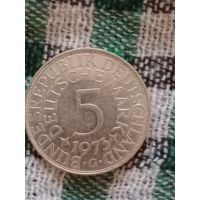 Германия 5 марок серебро 1973 G