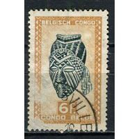 Бельгийское Конго - 1947/1950 - Искусство 6Fr - (есть тонкое место) - [Mi.282] - 1 марка. Гашеная.  (Лот 44EX)-T25P1
