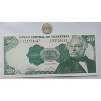 Werty71 Венесуэла 20 боливаров 1992 UNC банкнота