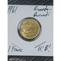 1961 г 1 fr Rwanda Burundi