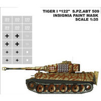Трафарет для модели танка Tiger I  - ширина блока с цифрами 24мм.