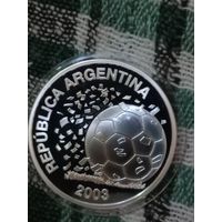 Аргентина 5 песо 2003 футбол 2006 серебро
