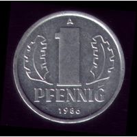 1 пфенниг 1986 год ГДР 20
