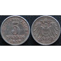 YS: Германия, 5 пфеннигов 1918G, KM# 19