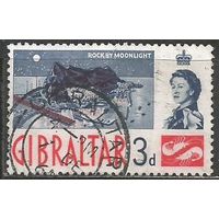 Гибралтар. Королева Елизавета II. Скалы. 1960г. Mi#153.