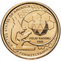 США 1 доллар, 2019 P Вакцина против полиомиелита