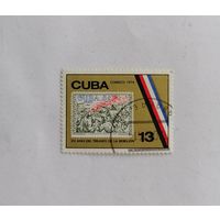 Марка Куба 1974 год, 15 лет Кубинской революции.